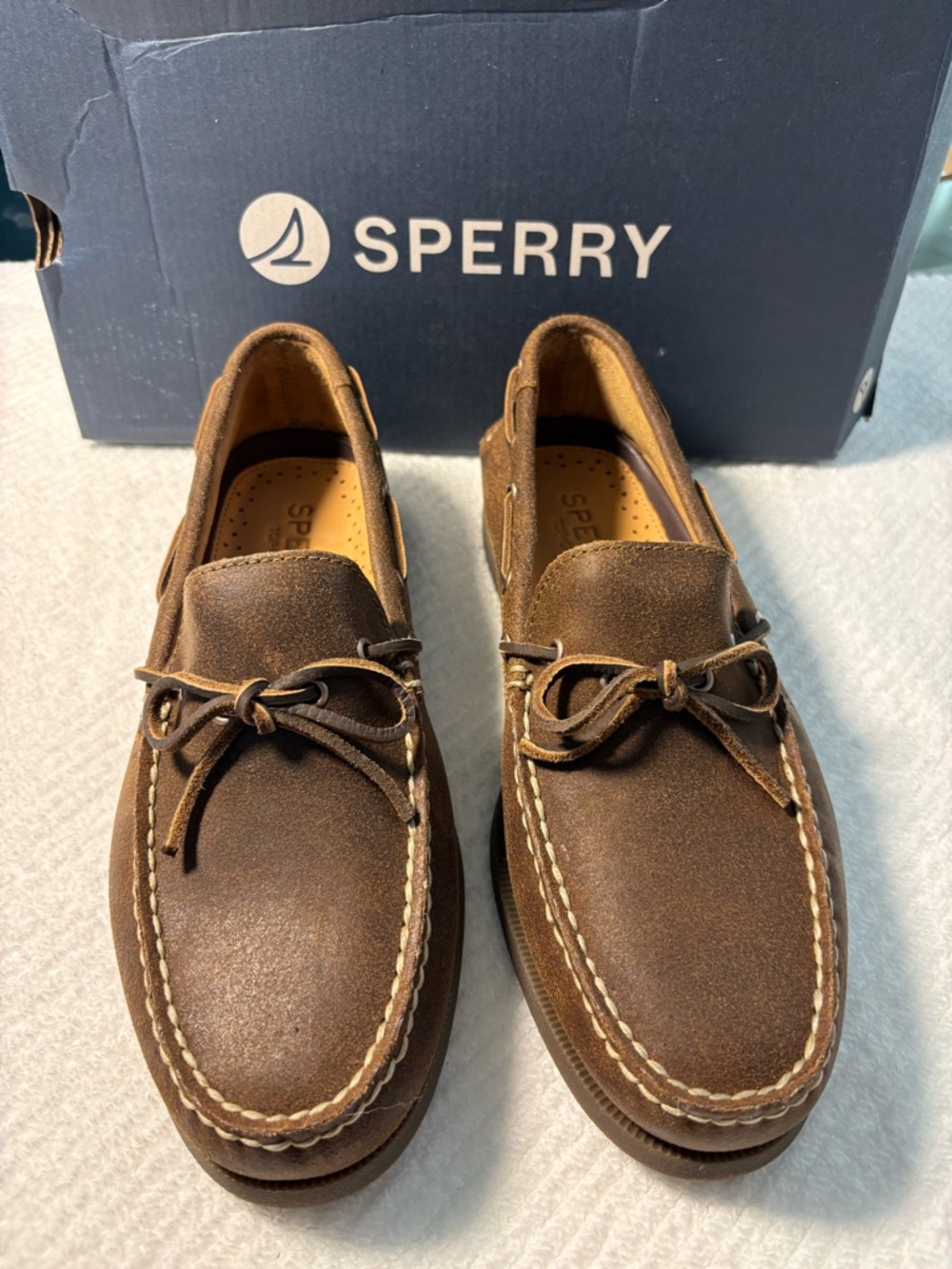 Sperry Brown Suede Moc Toe Boat Shoes